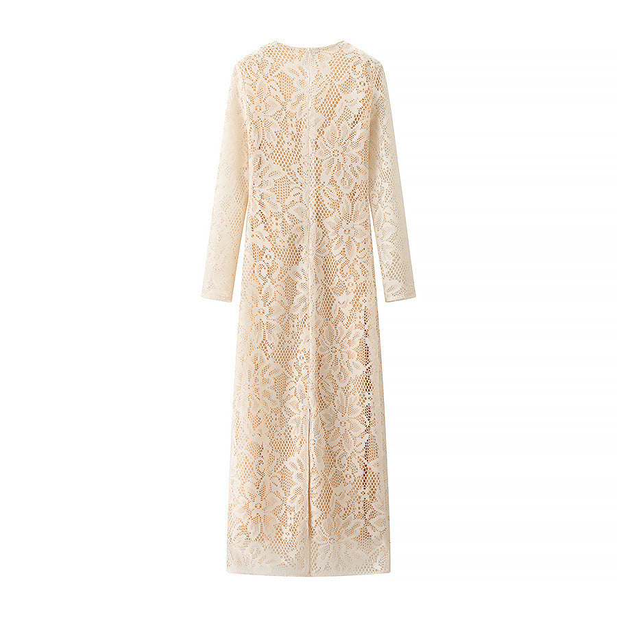 Lace dress for women with V-neck and long sleeves Lune London