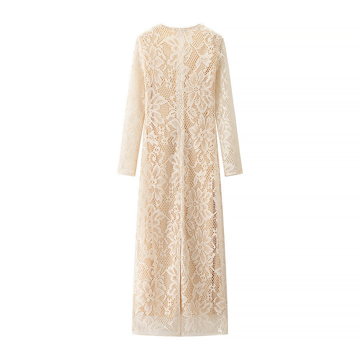 Lace dress for women with V-neck and long sleeves Lune London