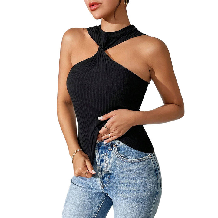 Top à manches longues ajusté pour femmes avec design asymétrique Chic & Stil