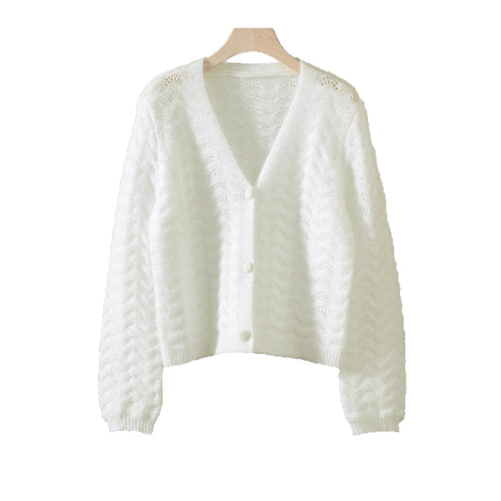 Lune London women's knitted jacket with wavy design