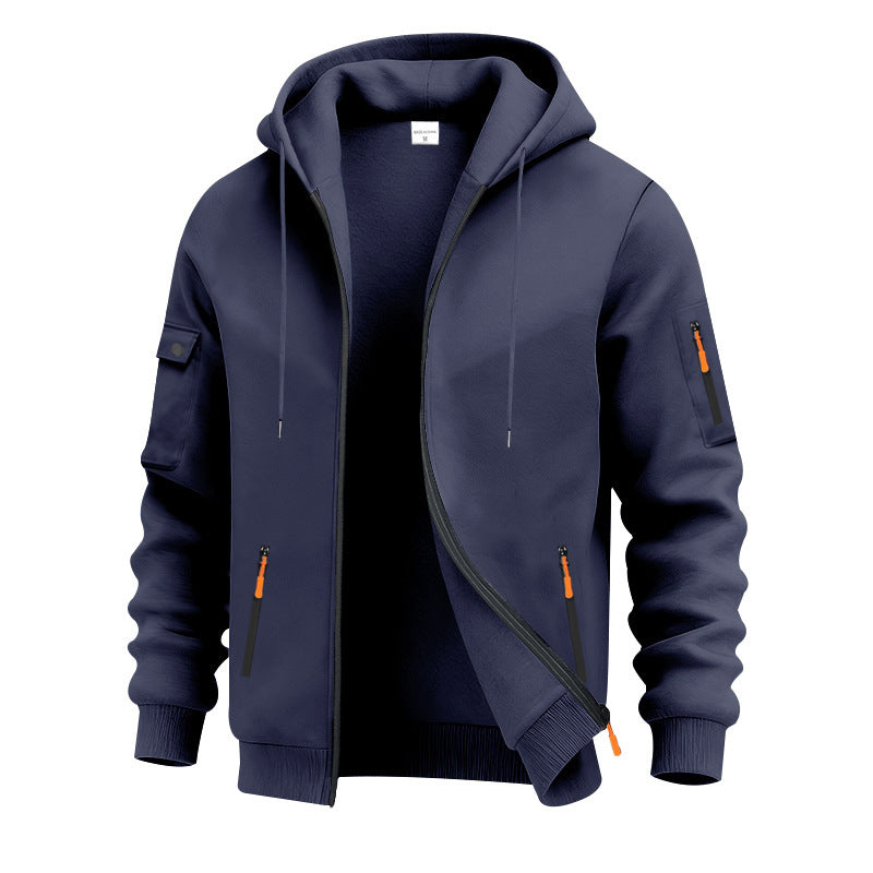 Men's sporty hoodie with functional zip pockets Lune London