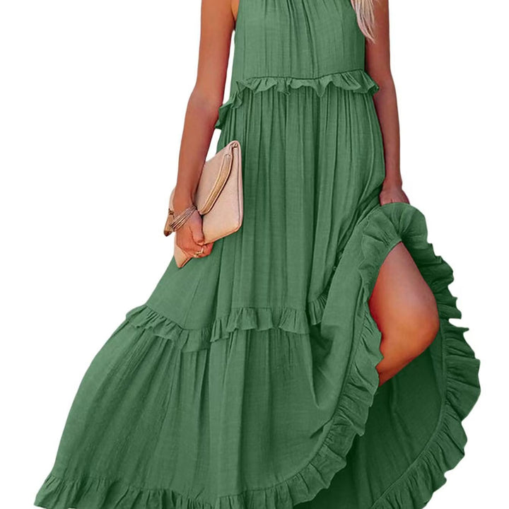 Maxi dress for women with ruffled details and airy silhouette Lune London