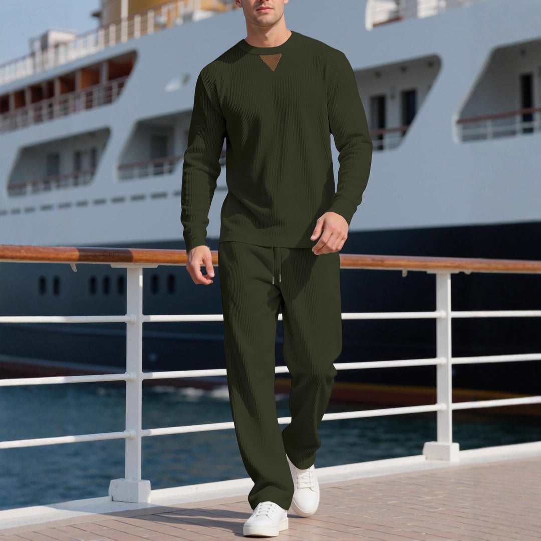 Men's long sleeve casual set with textured fabric and stylish accents Lune London