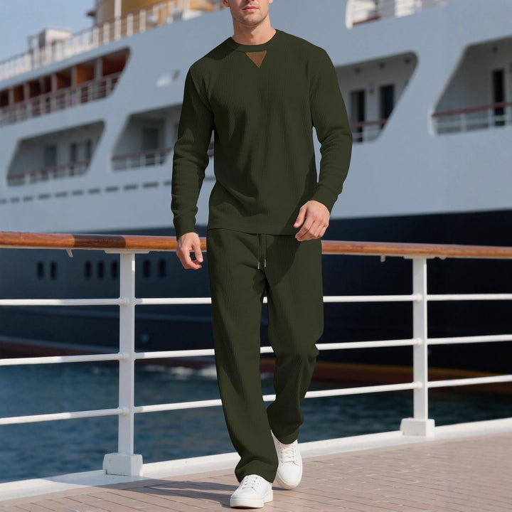 Men's long sleeve casual set with textured fabric and stylish accents Lune London