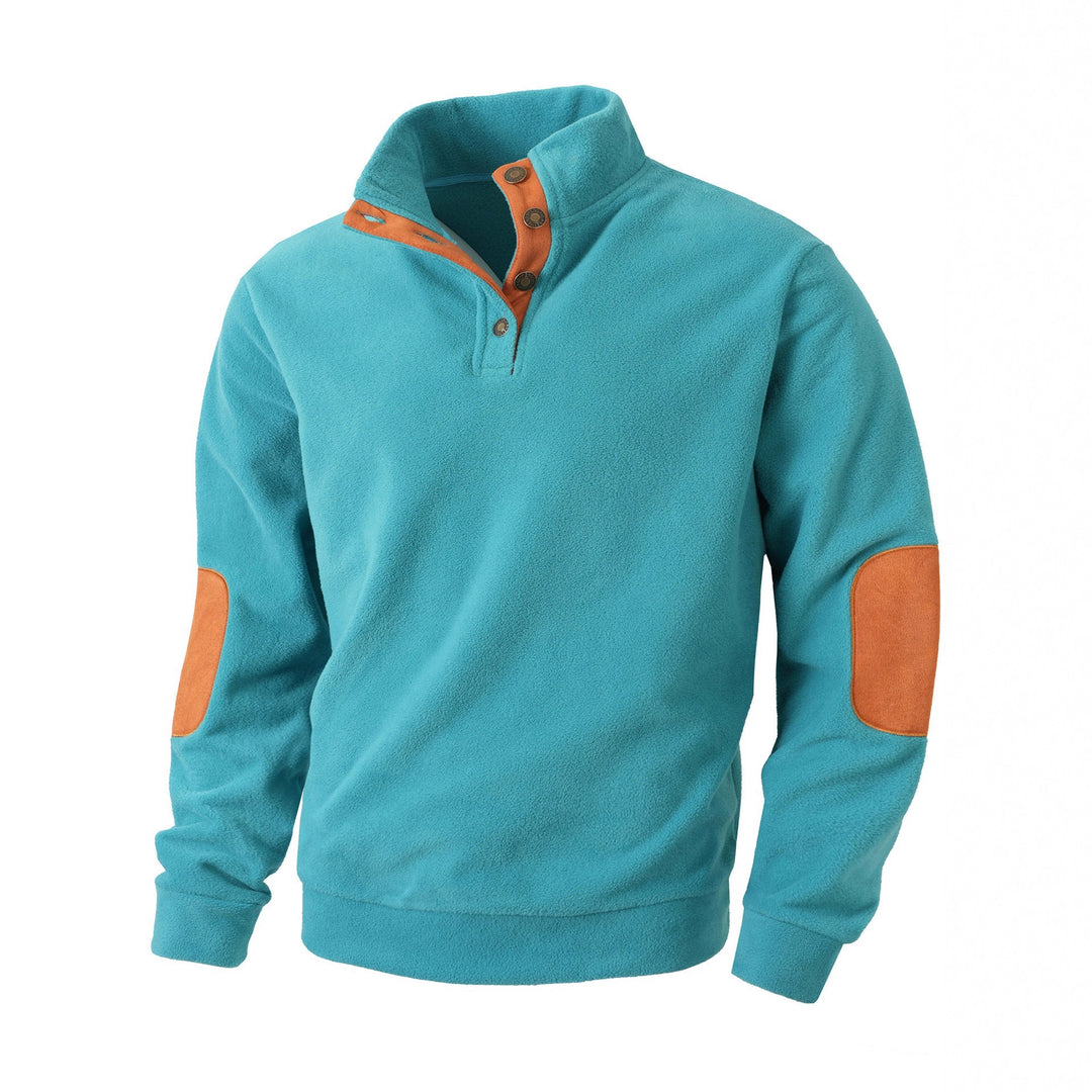 Comfortable fleece sweater for men with contrasting collar and finish Lune London