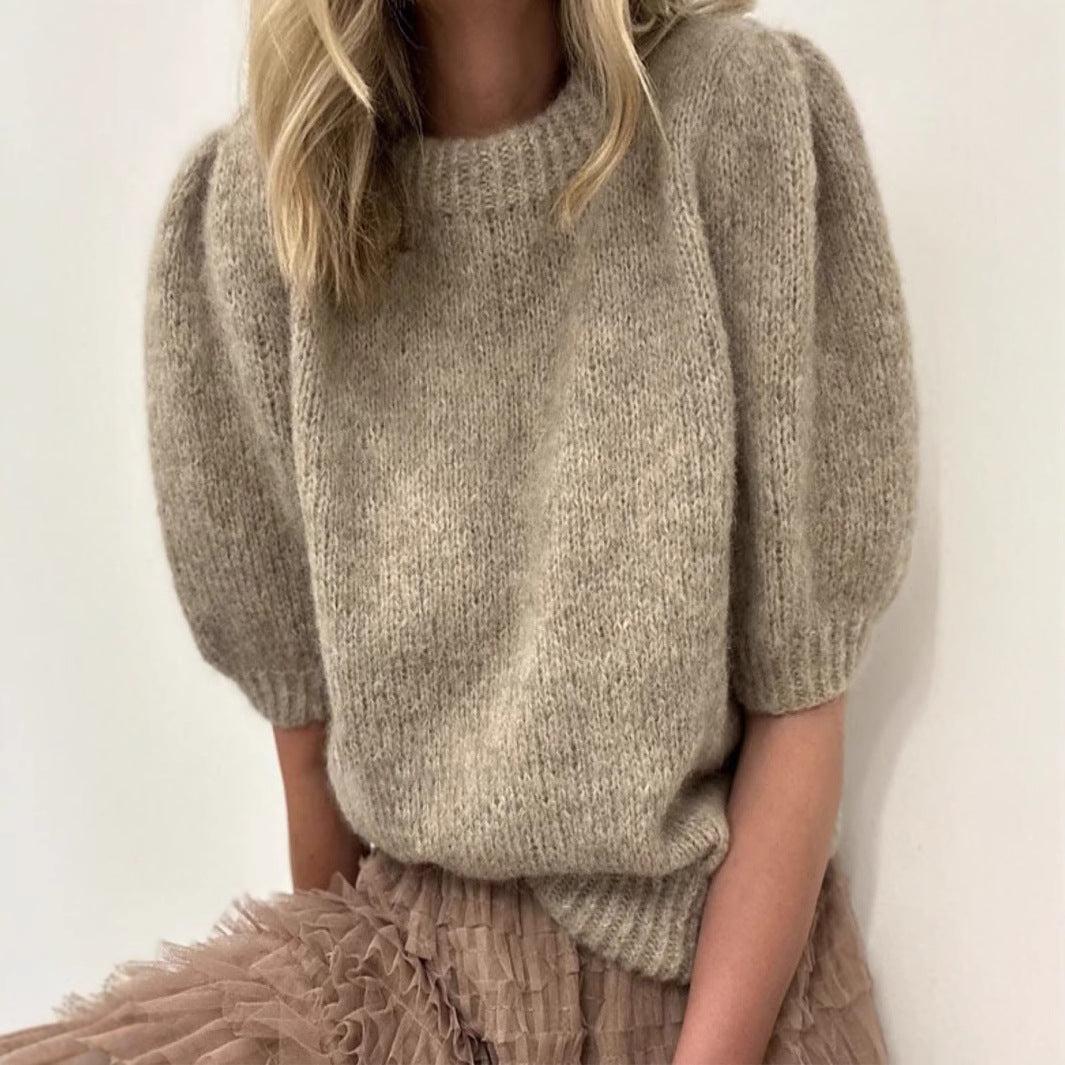 Women's sweater with puff sleeves and soft knit Lune London
