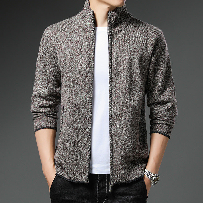 Men's fleece jacket with high collar and practical zip pockets Lune London