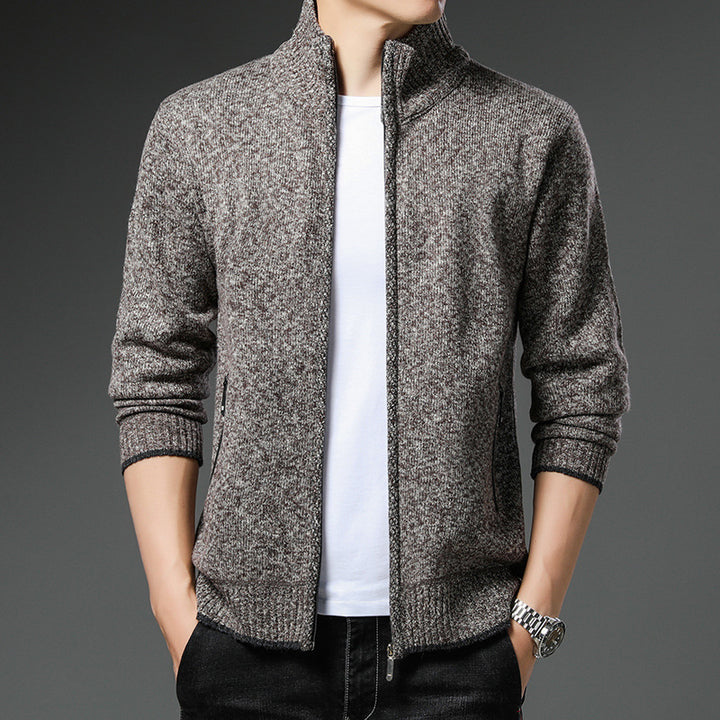 Men's fleece jacket with high collar and practical zip pockets Lune London