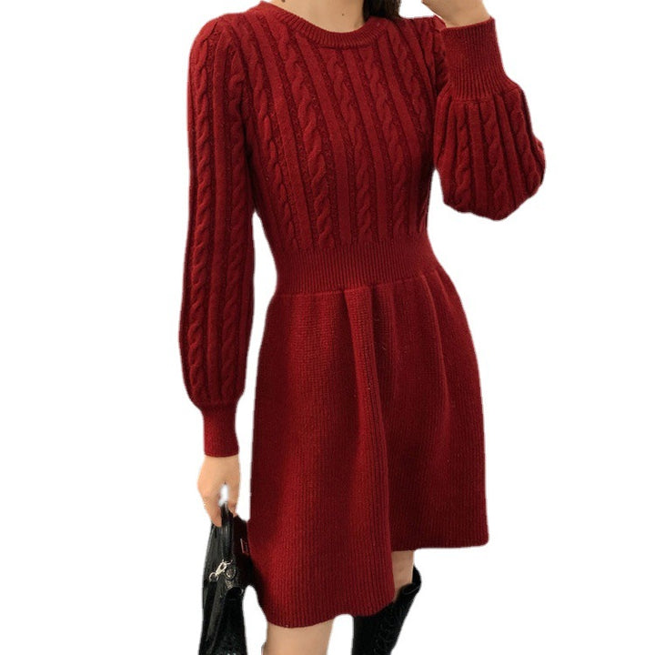 Knit dress for women with a fitted cut and classic ribbed structures Lune London