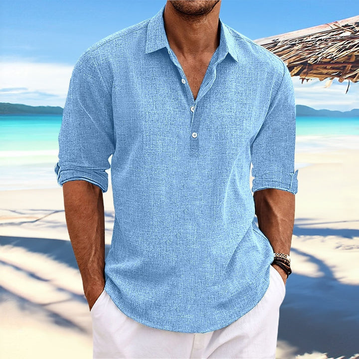Casual long sleeve shirt for men with button placket and modern details Lune London