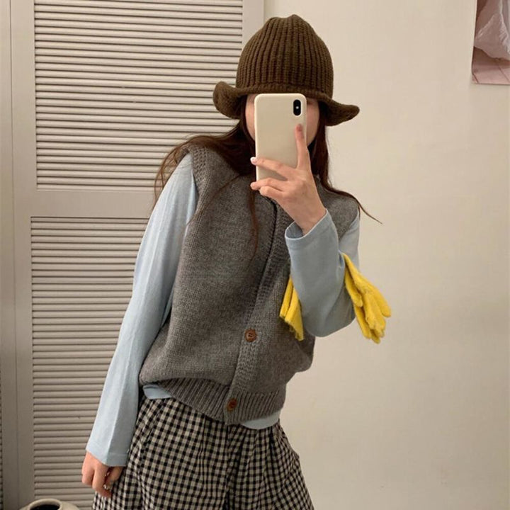 Gilet tricoté pour femme avec fermeture à boutons et coupe tendance Chic & Stil