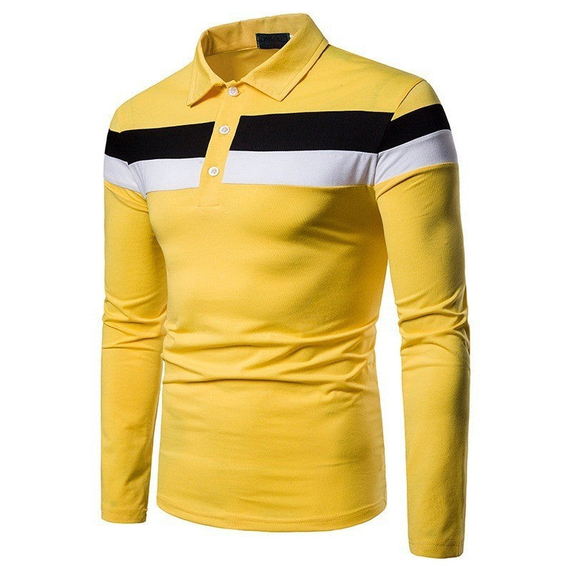 Men's long sleeve polo with contrasting stripes Lune London