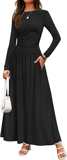 Maxi dress for women with long sleeves and practical pocket design Lune London