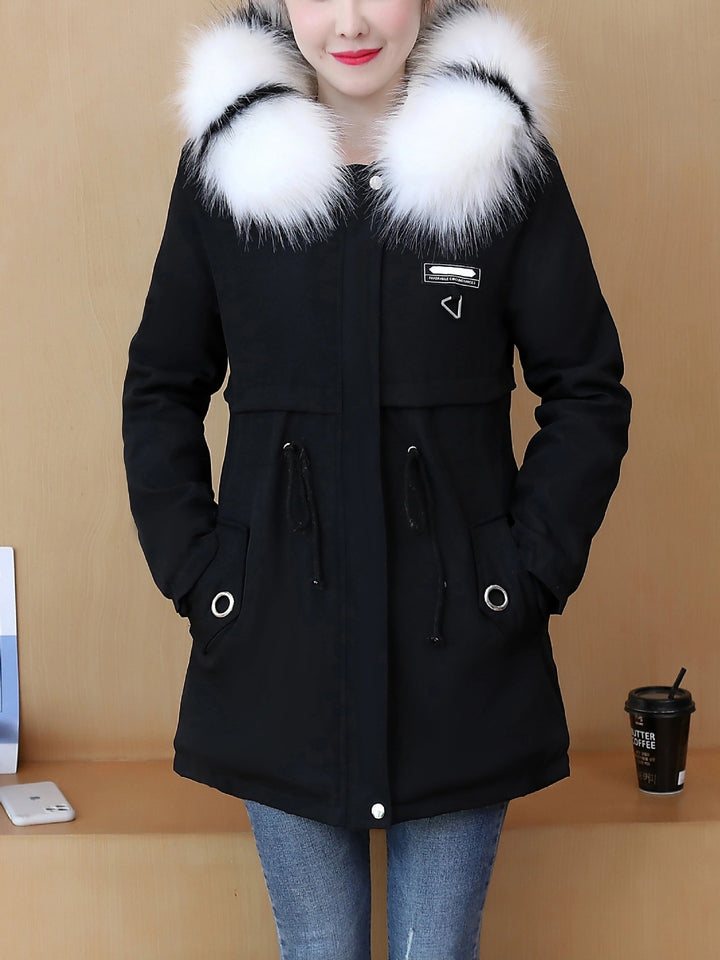 Insulated leisure jacket for women with removable faux fur collar Lune London
