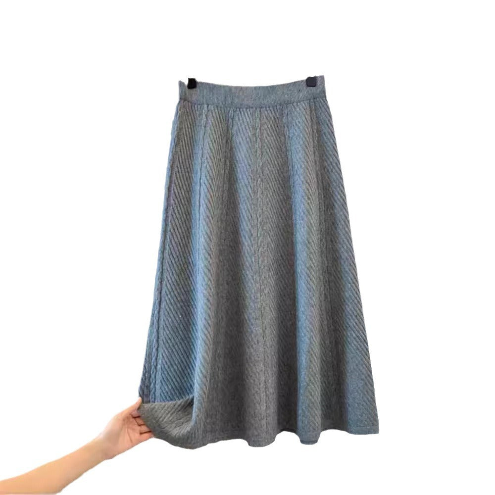 Maxi skirt for women with structured rib design Lune London