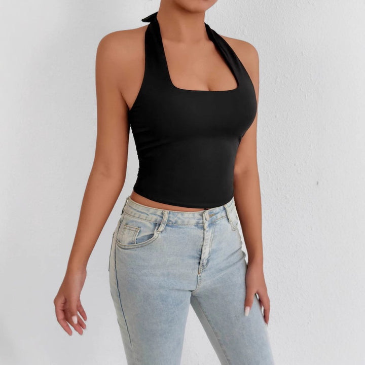 Women's High Neck Tank Top with Square Neckline Lune London