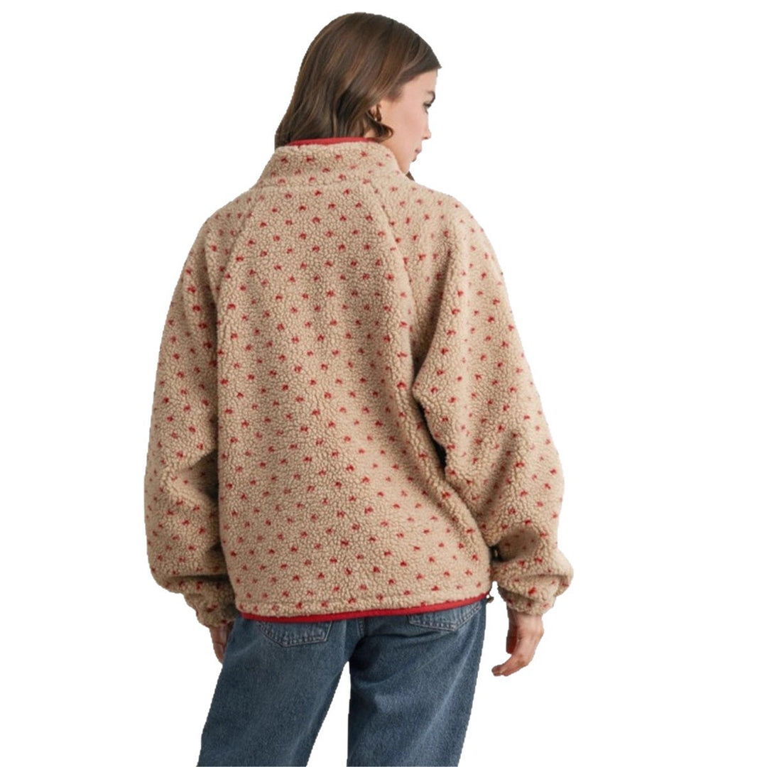 Veste bomber confortable pour femmes avec des boutons décoratifs et en polaire douce Chic & Stil