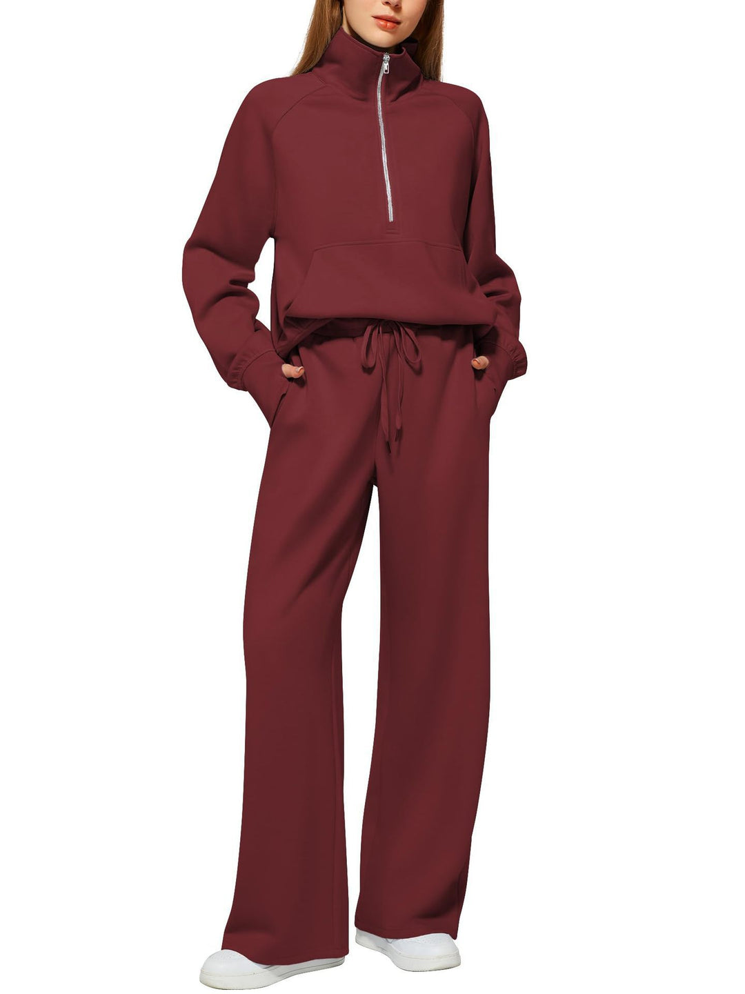 Lune London Women's Sports Loungewear Set with High Collar and Flared Legs