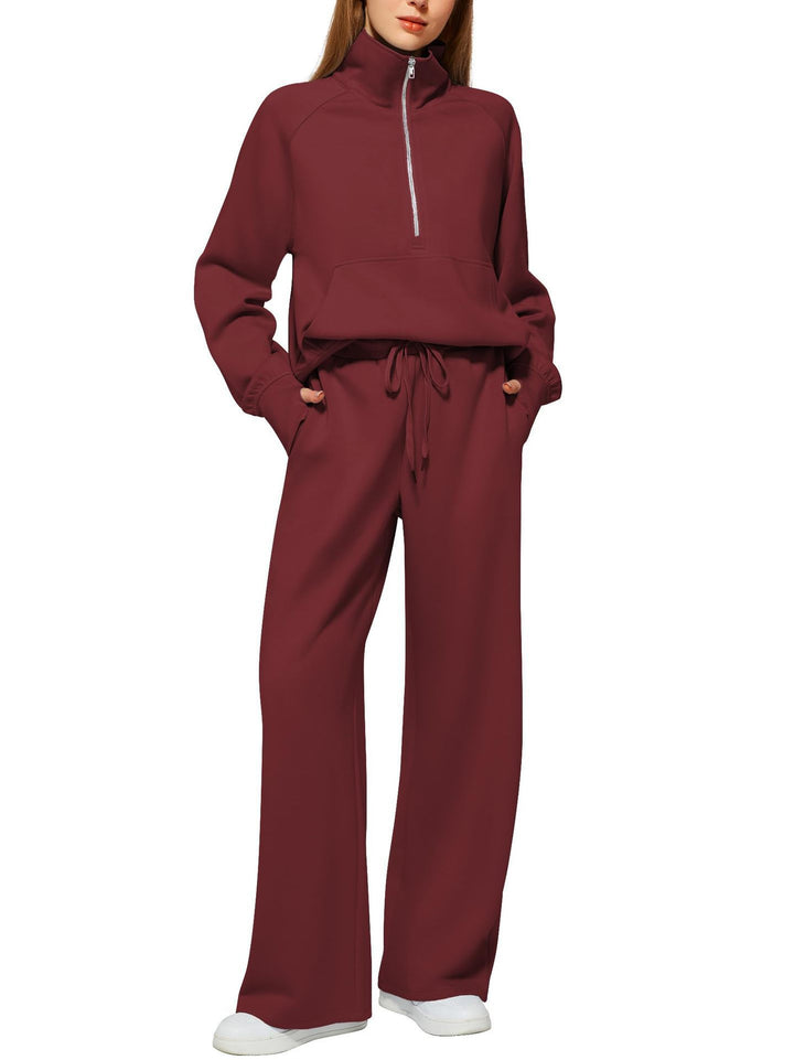 Lune London Women's Sports Loungewear Set with High Collar and Flared Legs