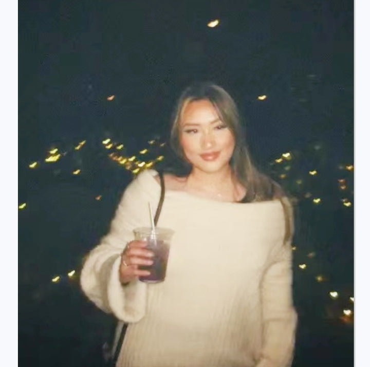 Cozy knit sweater for women with a trendy off-the-shoulder neckline Lune London