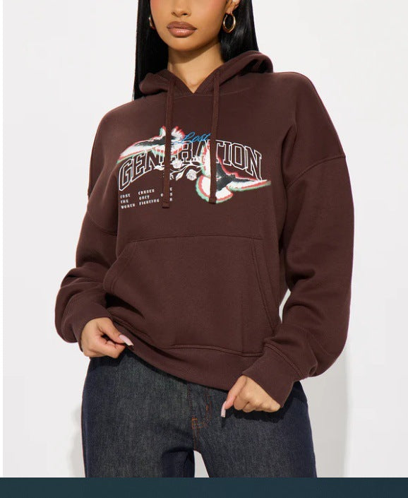 Hooded sweatshirt for women with modern graphic design Lune London