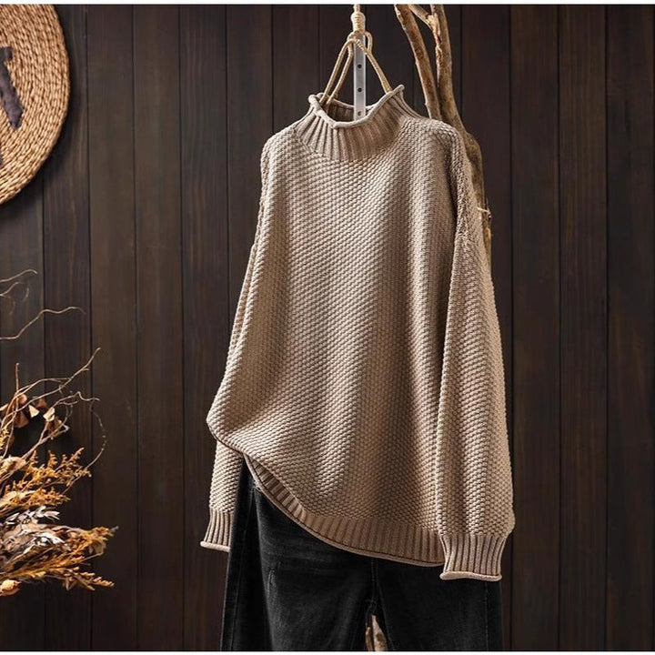 Women Oversized Knit Sweater with High Collar Lune London