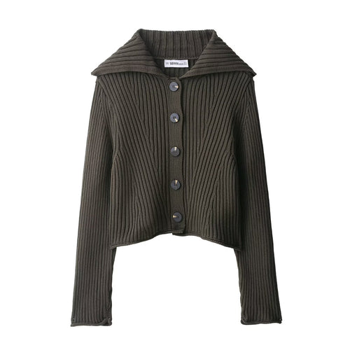 Ladies cropped knit vest with an elegant ribbed pattern Lune London