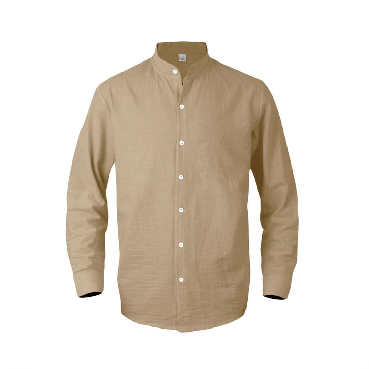 Shirt for men with vertical stripes and a modern high collar Lune London