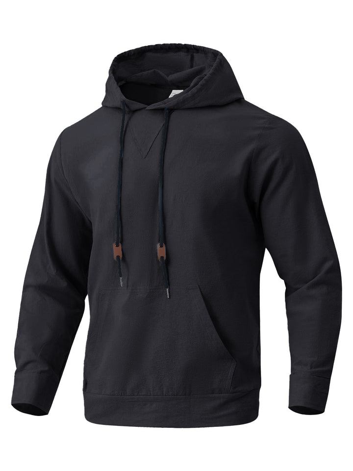 Men's casual hoodie with unique V design and practical pockets Lune London