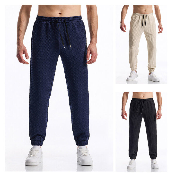 Chic and stylish men's leisure sports pants with textured design