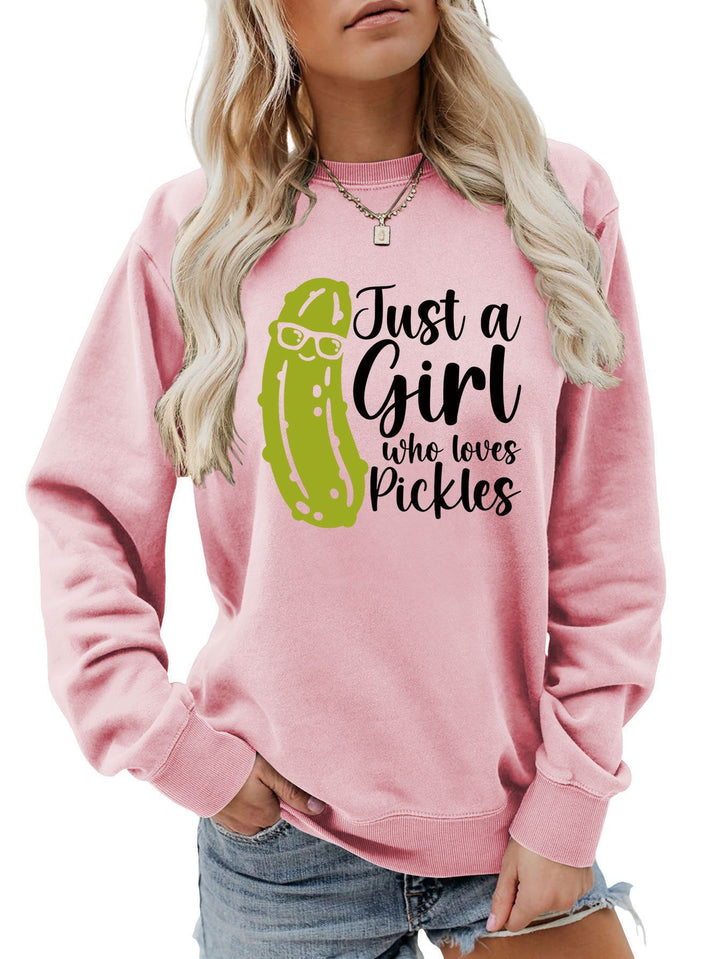 Sweat-shirt pour femmes avec motif de concombre humoristique et coupe décontractée Chic & Stil
