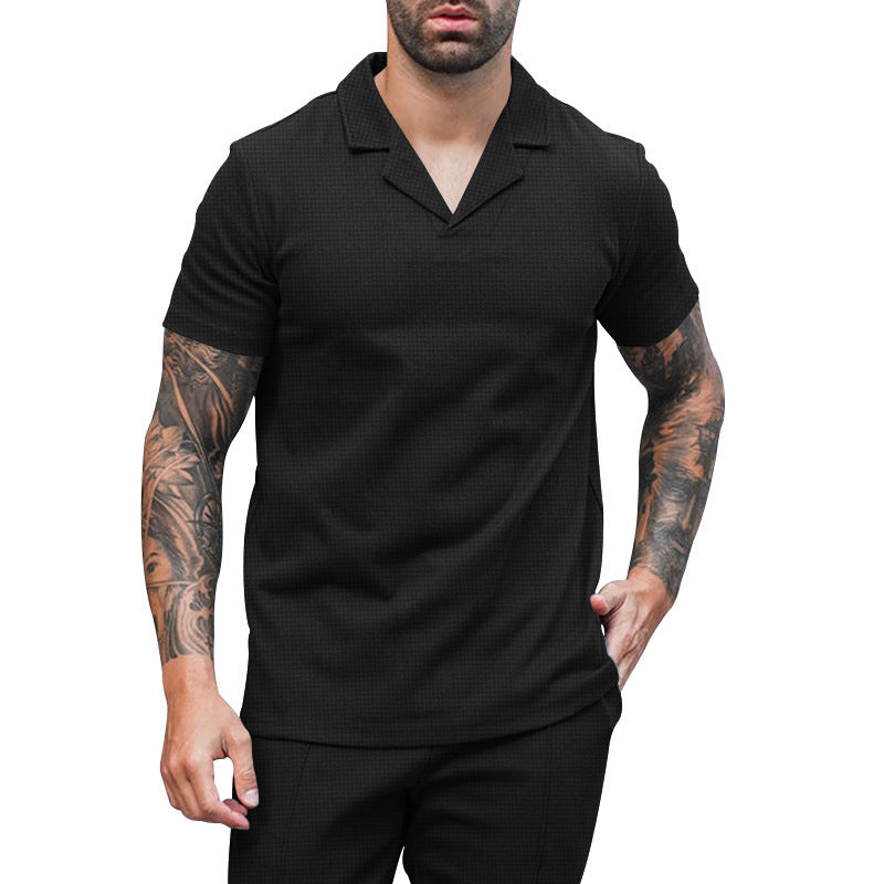 Men's short-sleeve elegant shirt with textured design Lune London