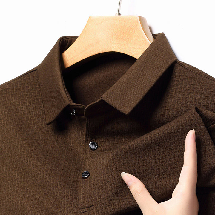 Long sleeve polo shirt for men with structured design and modern cut Lune London