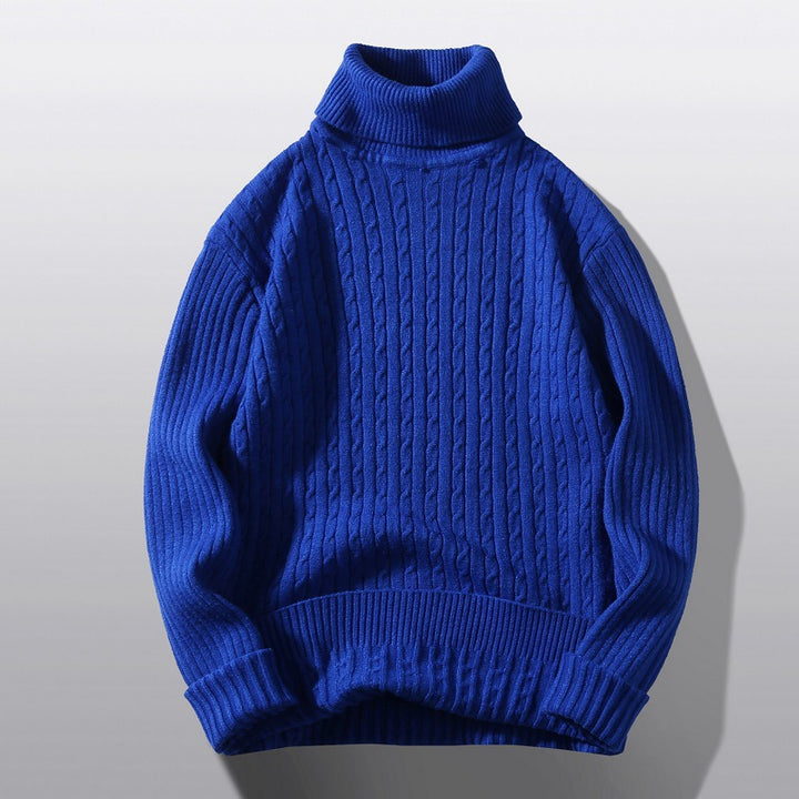 Women's knitted sweater with high collar and ribbed pattern Lune London