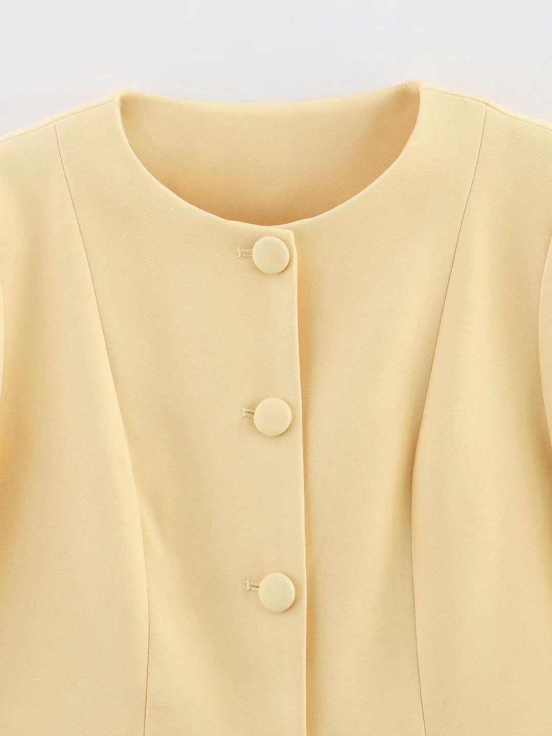 Ladies Elegant Blazer Jacket with Fine Button Details and Practical Pockets Lune London