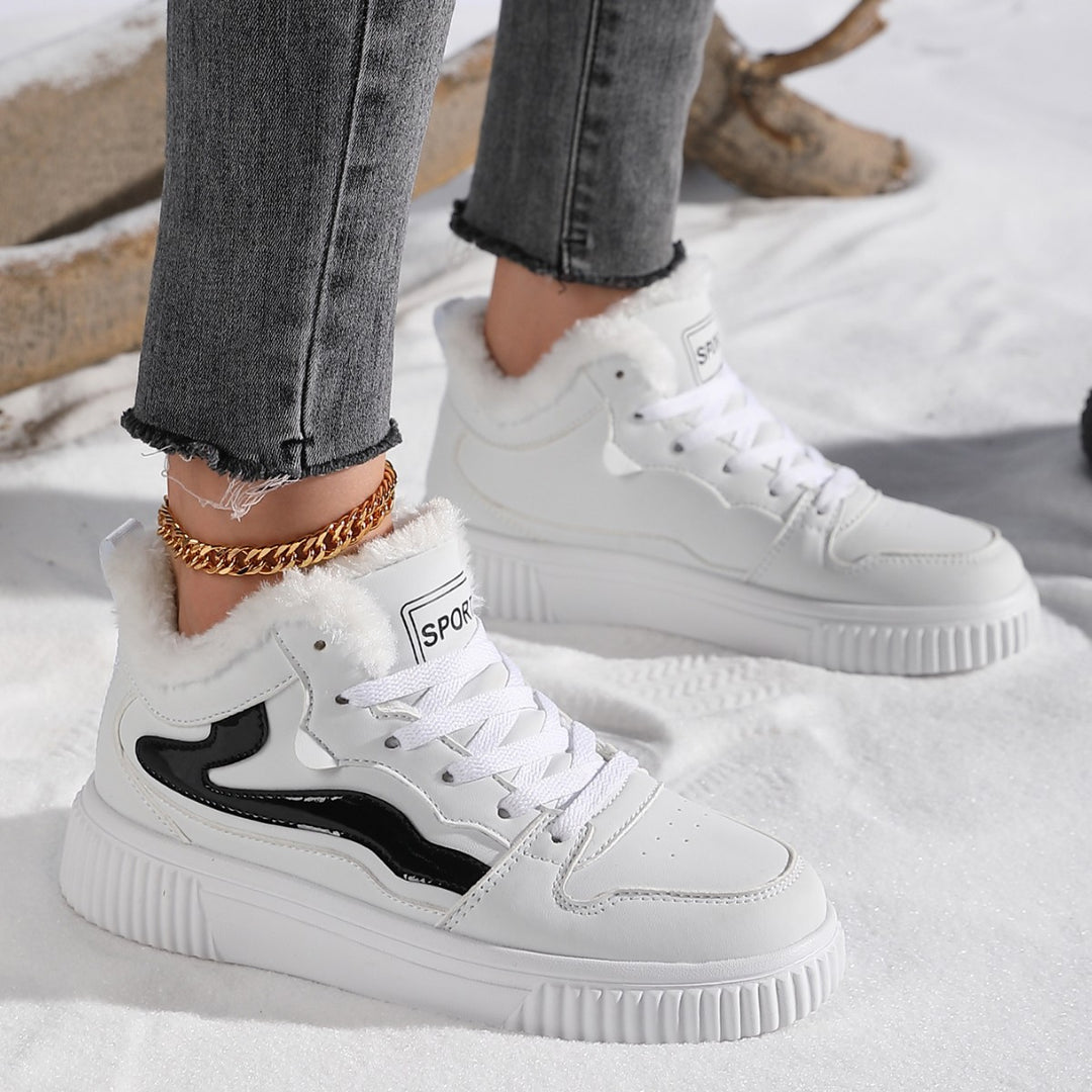 Women High-top Sneakers with Warm Fleece Lining and Non-slip Sole Lune London