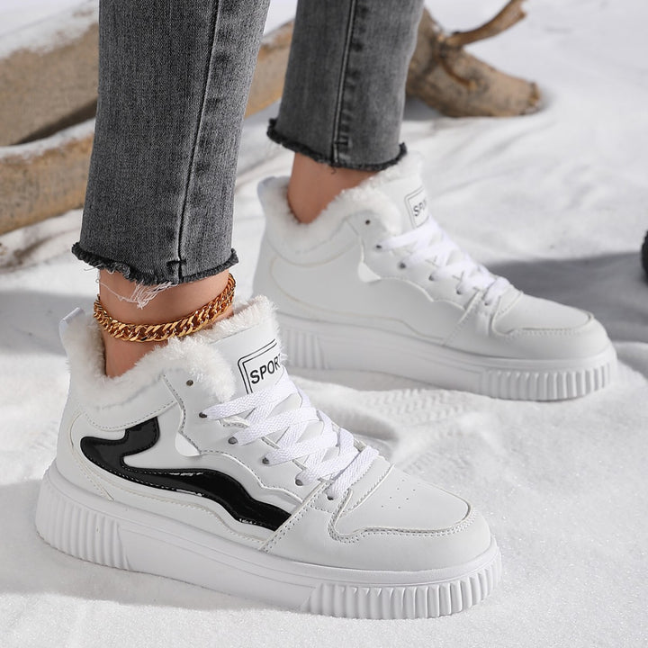 Women High-top Sneakers with Warm Fleece Lining and Non-slip Sole Lune London