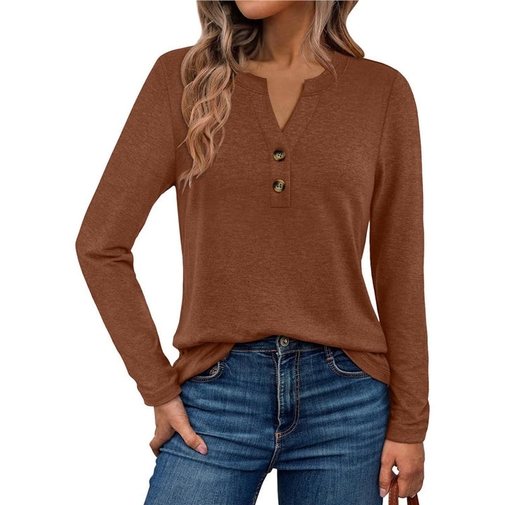 Long sleeve women's t-shirt with button details Lune London
