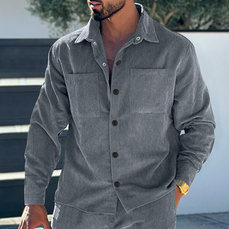 Casual corduroy jacket for men with practical chest pockets Lune London