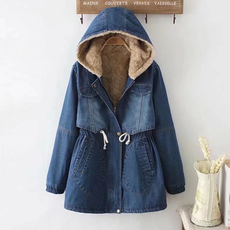 Ladies Urban Denim Parka with warm lining and hood Lune London