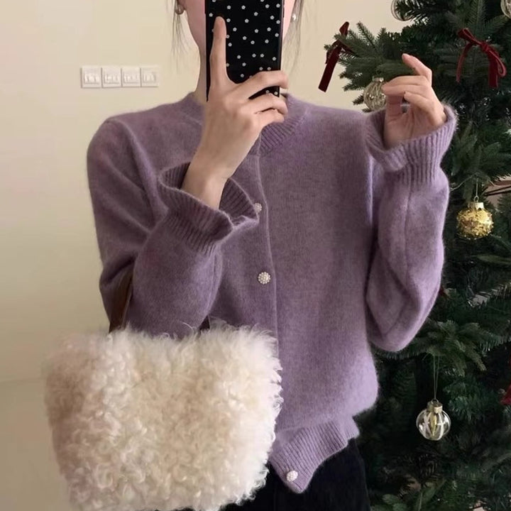Cardigan confortable pour femmes avec boutons en perle Chic & Stil