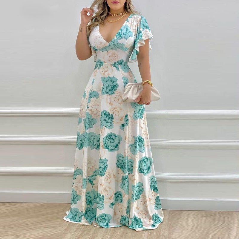 Robe maxi femme avec motif floral romantique Chic & Stil