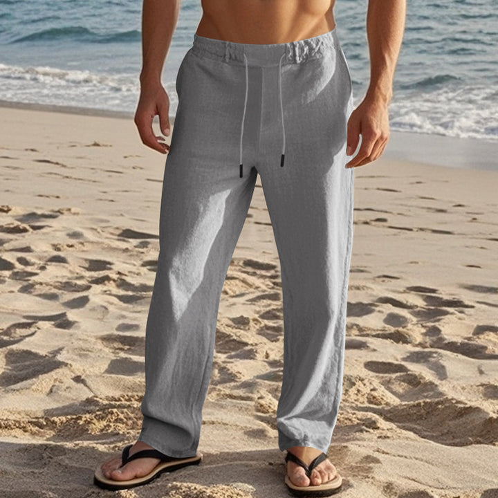Casual beach pants for men with elastic waistband and practical side pockets Lune London