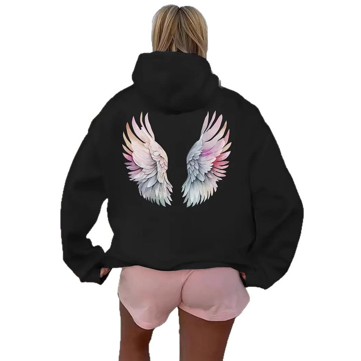 Women's hoodie sweatshirt with imaginative wing motif Chic & Stil