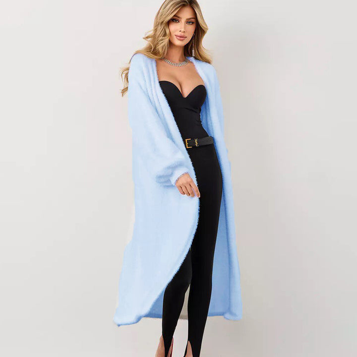 Manteau long pour femmes en matériau confortable avec une coupe ouverte Chic & Stil