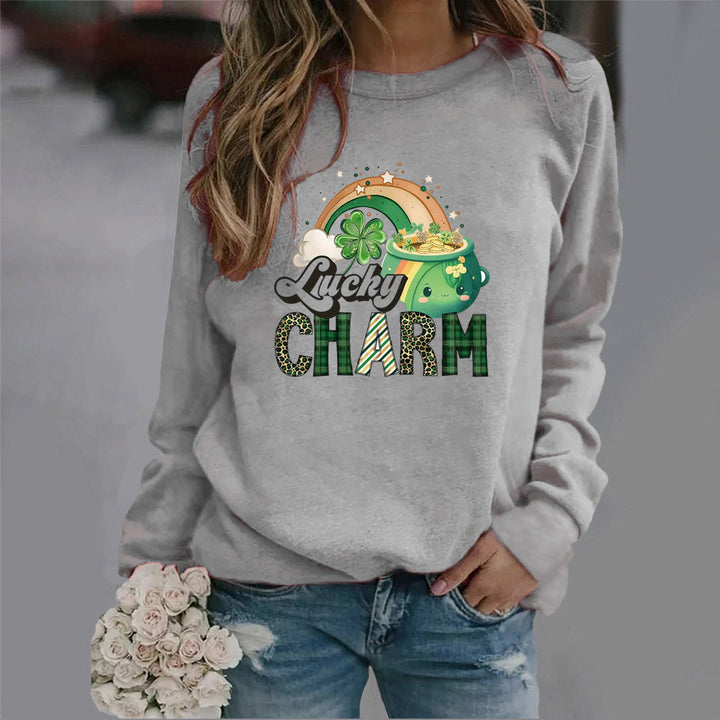 Sweat-shirt pour femmes avec motif chanceux créatif Chic & Stil