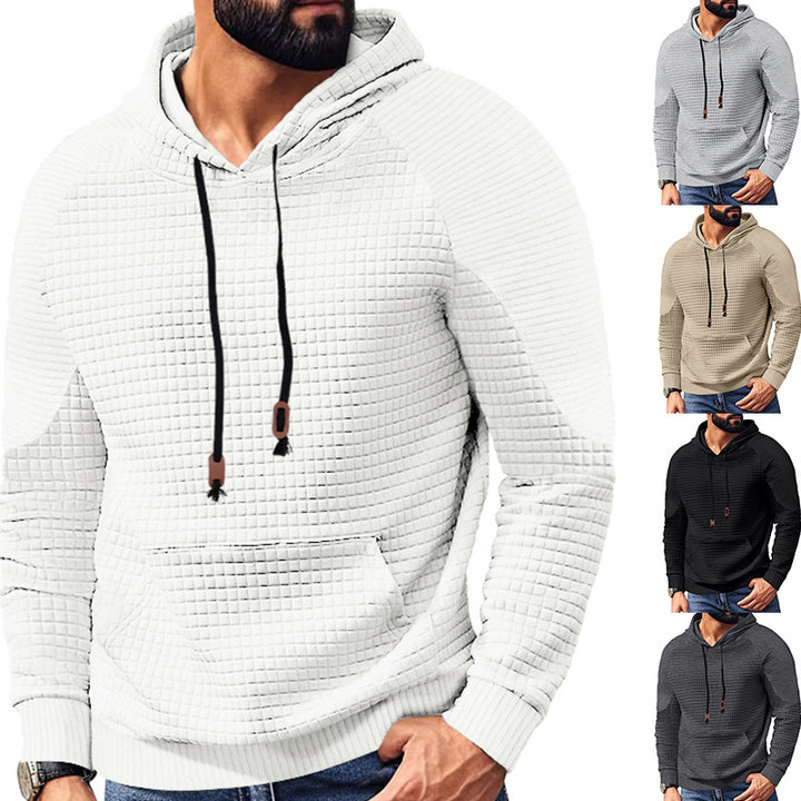 Men's trendy hooded sweatshirt with textured design and kangaroo pocket Lune London
