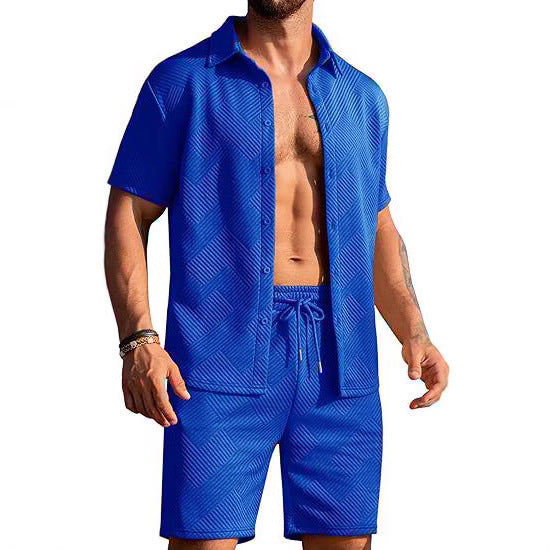 Modern shorts for men and top set with textured design Lune London