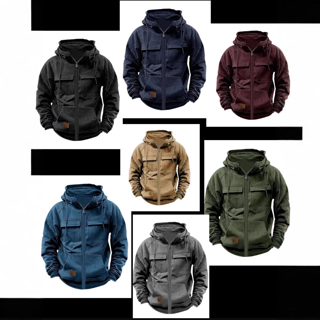 Men's hoodie jacket with practical pockets and robust design Lune London