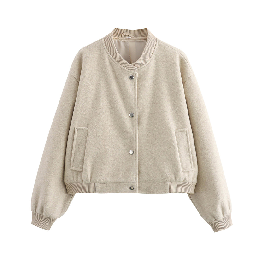 Fashionable women's transitional jacket with elastic cuffs and practical flap pockets Lune London